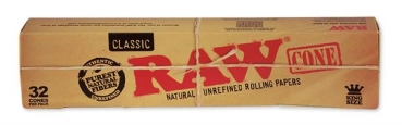 RAW Classic King Size Papercones - 32 Cones